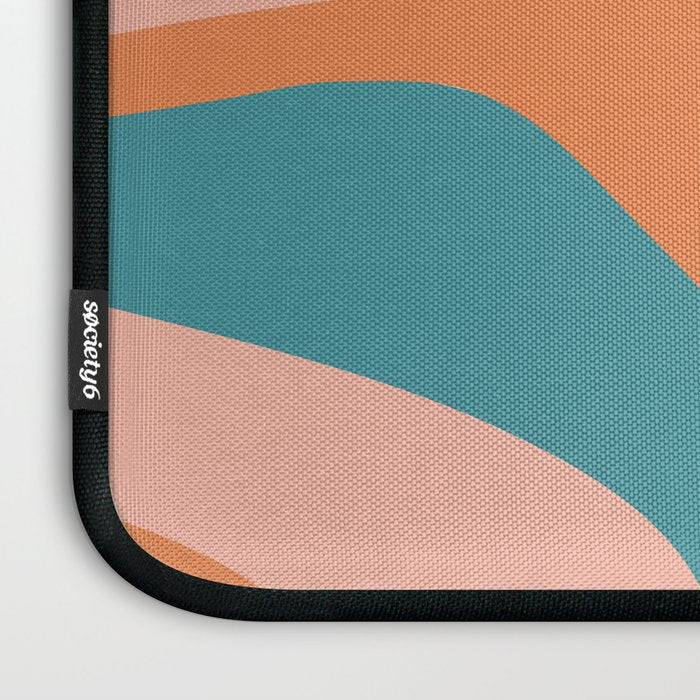 Abstract Wavy Rainbow and Sun Pattern in retro theme Laptop Sleeve Gallery Image 3