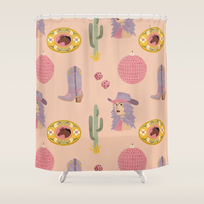 Disco Cowgirl Shower Curtain Gallery Image 1