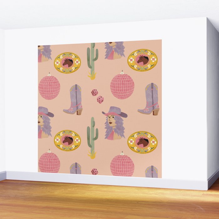 Disco Cowgirl Wall Mural Gallery Image 2
