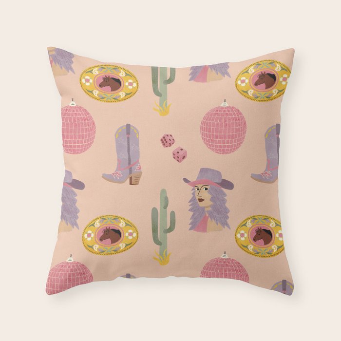 Disco Cowgirl Throw Pillow Gallery Image 6