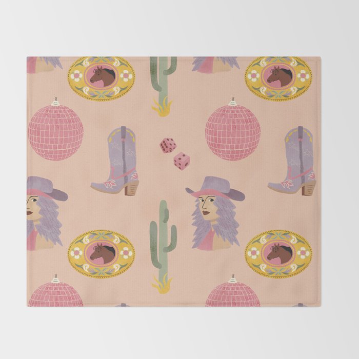 Disco Cowgirl Throw Blanket Gallery Image 2
