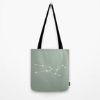 Taurus Zodiac Star Constellation Line Art Soft Sage Tote Bag Gallery Image 2