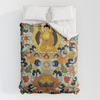 Antique Tibetan Floral Textile Print Duvet Cover Gallery Image 6