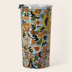 Antique Tibetan Floral Textile Print Travel Mug Gallery Image 3