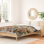 Antique Tibetan Floral Textile Print Duvet Cover Gallery Image 2
