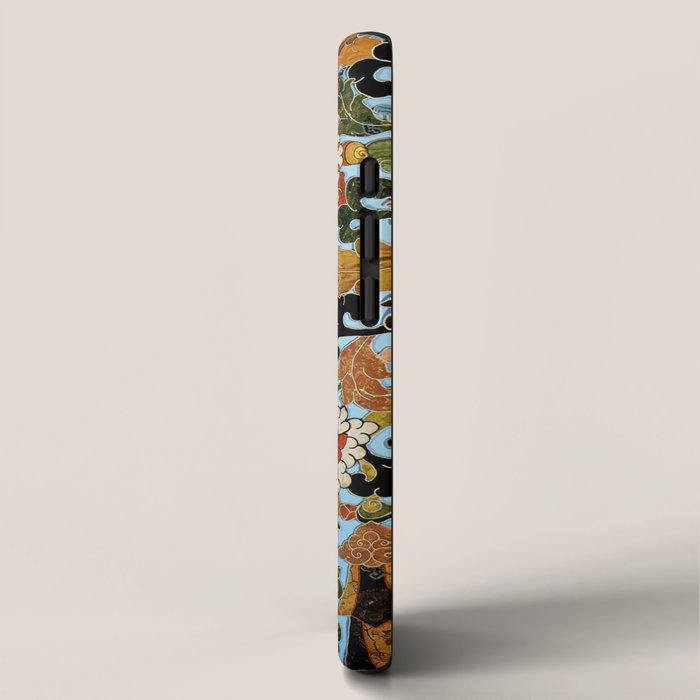 Antique Tibetan Floral Textile Print iPhone Case Gallery Image 2