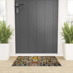 Antique Tibetan Floral Textile Print Welcome Mat Gallery Image 3