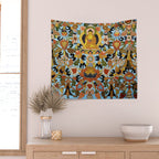 Antique Tibetan Floral Textile Print Wall Tapestry Gallery Image 2