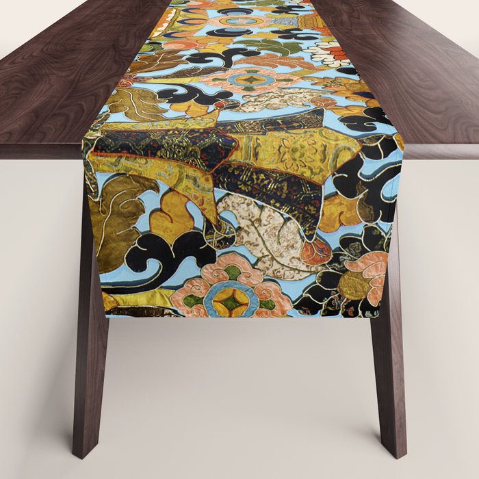 Antique Tibetan Floral Textile Print Table Runner Gallery Image 1