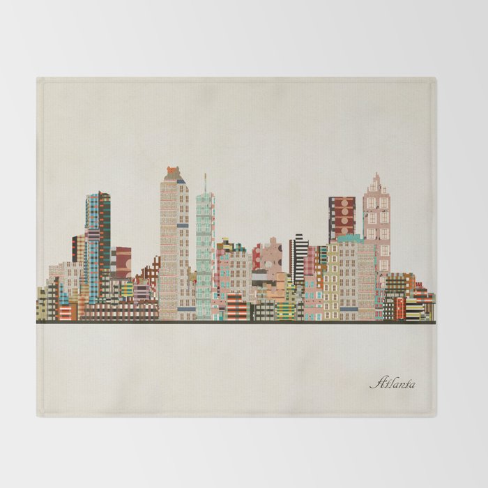 atlanta skyline Throw Blanket Gallery Image 2