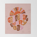 Grateful Everyday - 70s Hippie Style  Throw Blanket Gallery Image 2