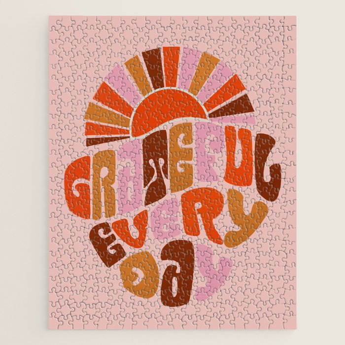 Grateful Everyday - 70s Hippie Style  Jigsaw Puzzle Gallery Image 1