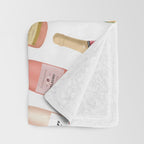 Rose Champagne Bottles Throw Blanket Gallery Image 3