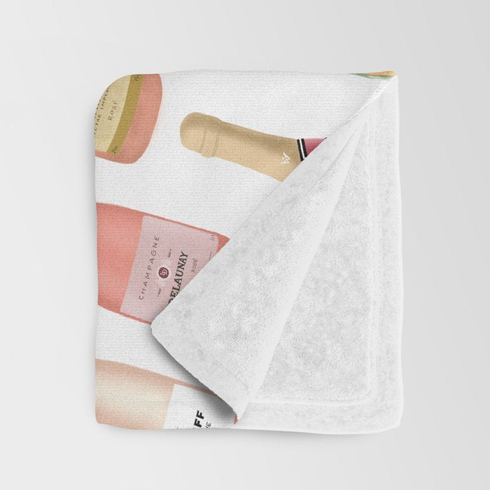 Rose Champagne Bottles Throw Blanket Gallery Image 3