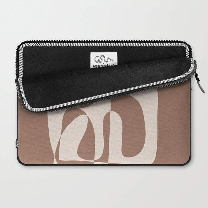 Mocha Modern Abstract 1 Laptop Sleeve Gallery Image 2