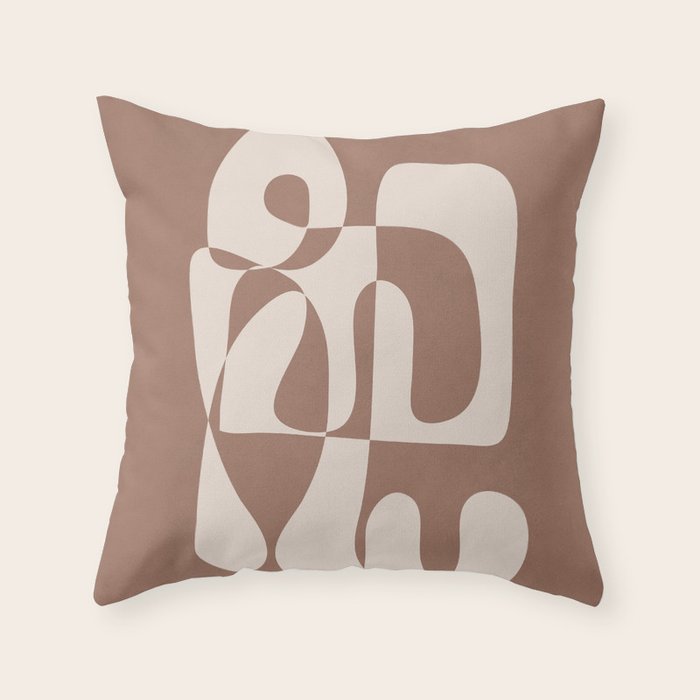 Mocha Modern Abstract 1 Throw Pillow Gallery Image 6