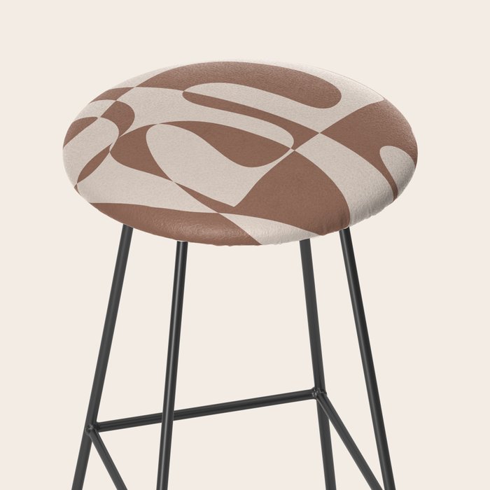 Mocha Modern Abstract 1 Stool Gallery Image 2