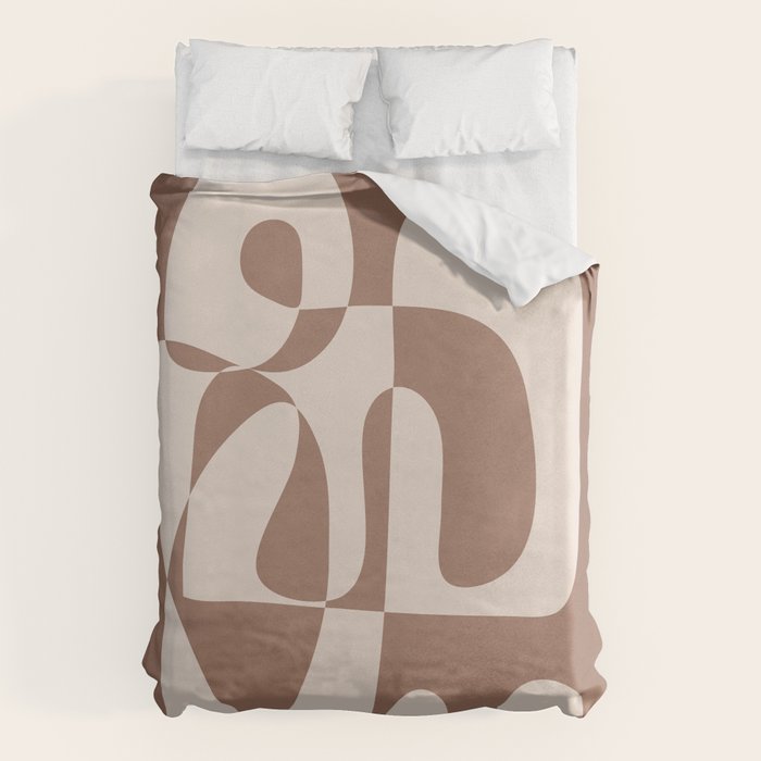 Mocha Modern Abstract 1 Duvet Cover Gallery Image 6