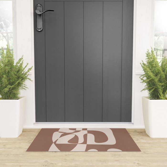 Mocha Modern Abstract 1 Welcome Mat Gallery Image 3
