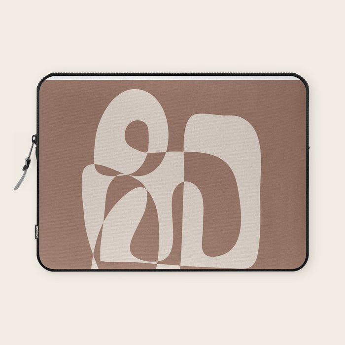 Mocha Modern Abstract 1 Laptop Sleeve Gallery Image 1
