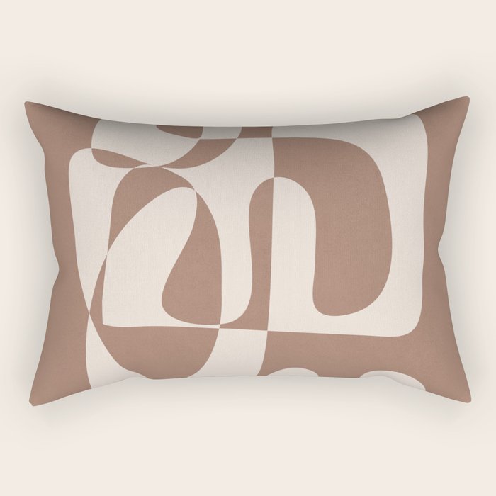 Mocha Modern Abstract 1 Rectangular Pillow Gallery Image 1