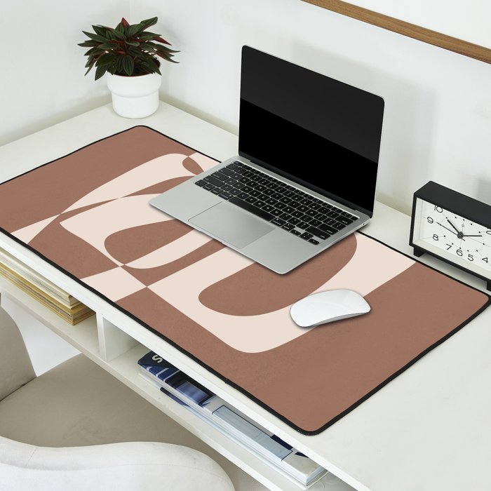 Mocha Modern Abstract 1 Desk Mat Gallery Image 2