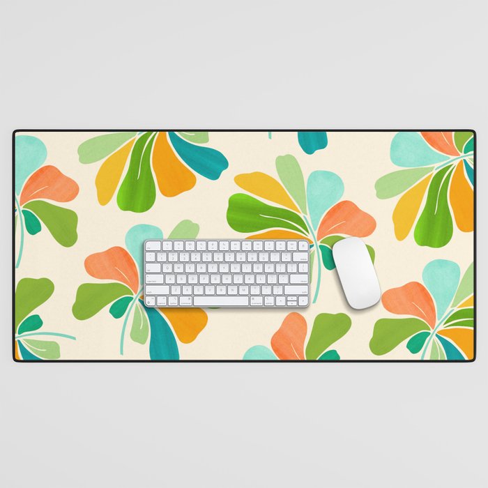 Whimsical Tropical Leaf Desk Mat Gallery Image 1