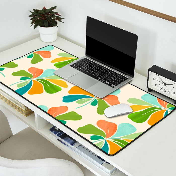 Whimsical Tropical Leaf Desk Mat Gallery Image 2