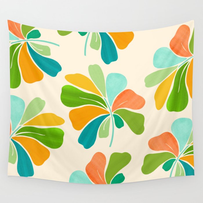 Whimsical Tropical Leaf Wall Tapestry Gallery Image 4