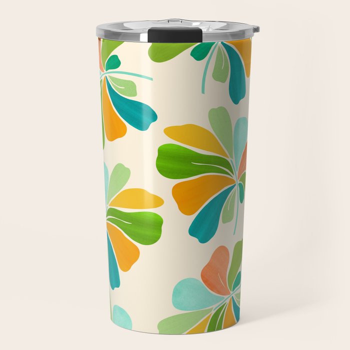 Whimsical Tropical Leaf Travel Mug Gallery Image 1