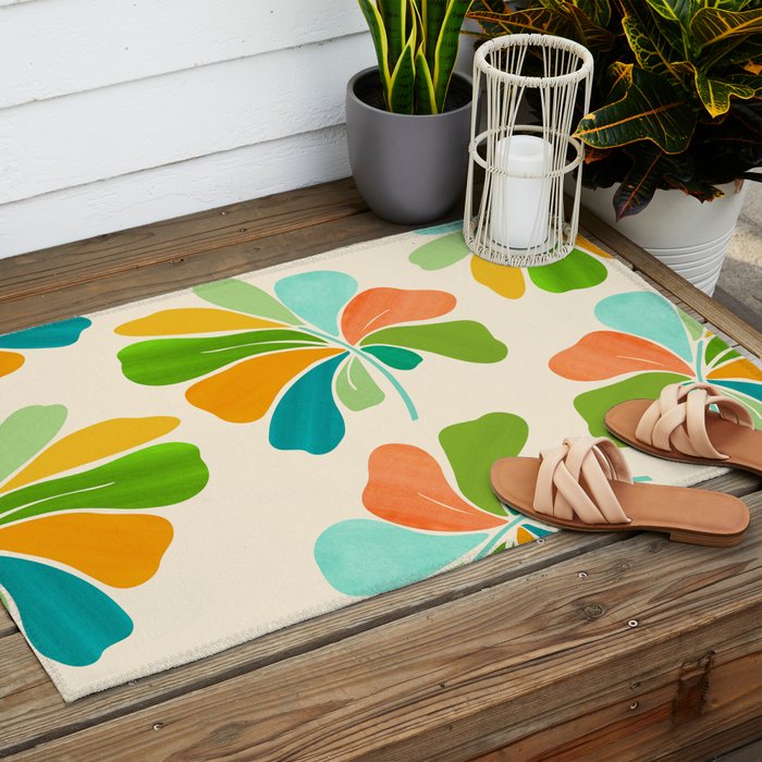 Whimsical Tropical Leaf Outdoor Rug Gallery Image 2