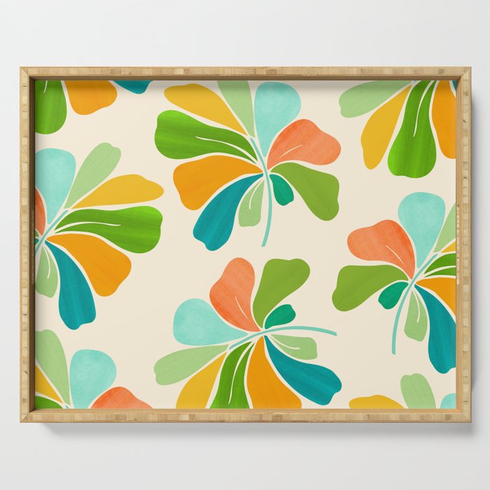 Whimsical Tropical Leaf Serving Tray Gallery Image 1