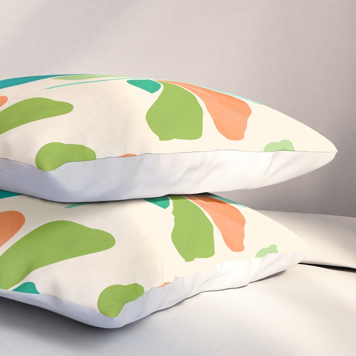 Whimsical Tropical Leaf Pillow Sham Gallery Image 3