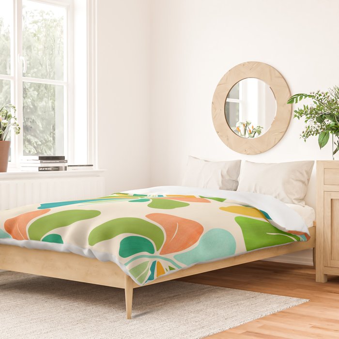 Whimsical Tropical Leaf Duvet Cover Gallery Image 2