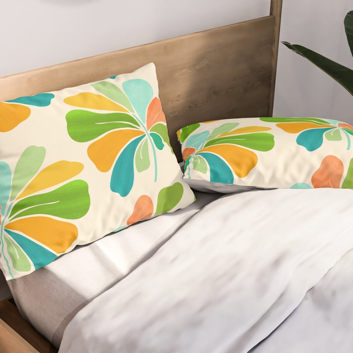 Whimsical Tropical Leaf Pillow Sham Gallery Image 2