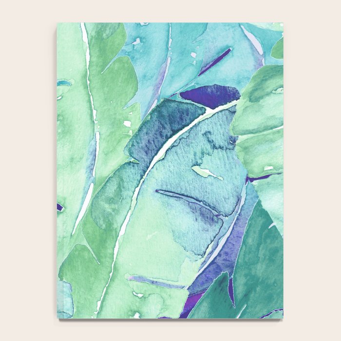 Banana Tree Leaves | Tropical  BLUE Watercolor Notebook Gallery Image 4