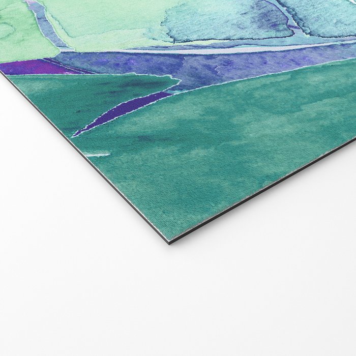 Banana Tree Leaves | Tropical  BLUE Watercolor Welcome Mat Gallery Image 2