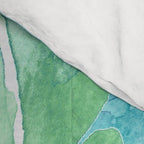 Banana Tree Leaves | Tropical  BLUE Watercolor Comforter Gallery Image 4