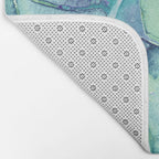 Banana Tree Leaves | Tropical  BLUE Watercolor Bath Mat Gallery Image 2