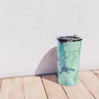 Banana Tree Leaves | Tropical  BLUE Watercolor Travel Mug Gallery Image 4