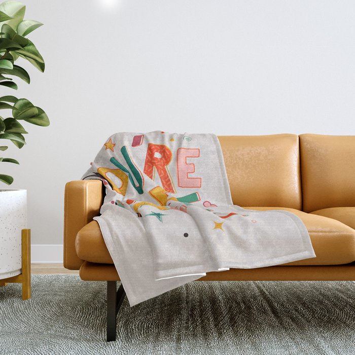 You Are Made Of Magic - colorful letters Throw Blanket Gallery Image 1