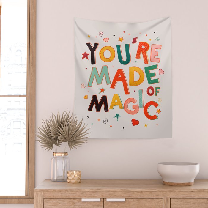 You Are Made Of Magic - colorful letters Wall Tapestry Gallery Image 2