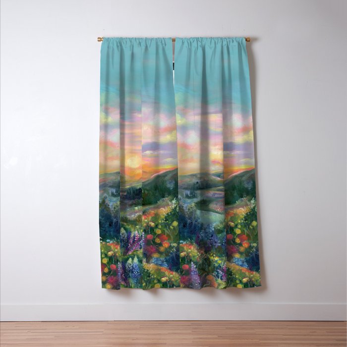 Sunset Landscape Window Curtain Gallery Image 3