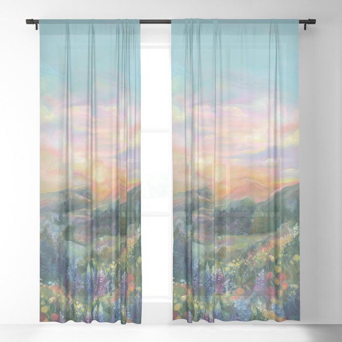 Sunset Landscape Window Curtain Gallery Image 3