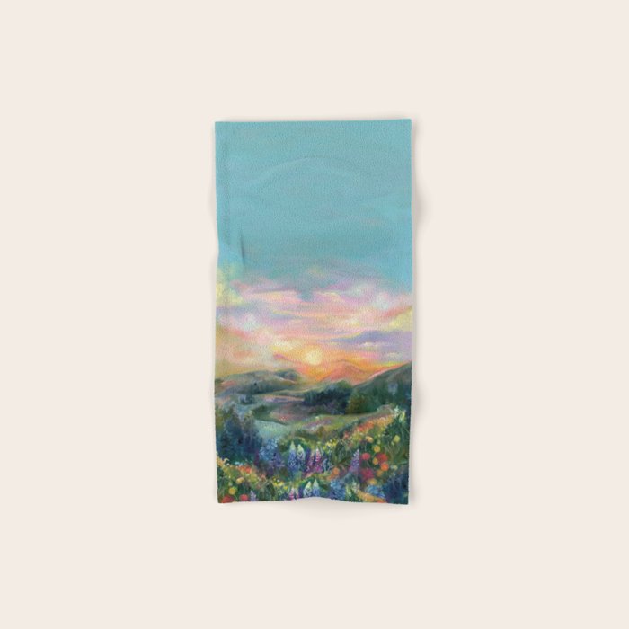 Sunset Landscape Bath Towel Gallery Image 1