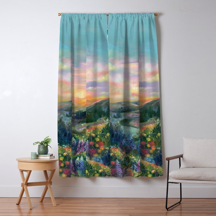 Sunset Landscape Window Curtain Gallery Image 5