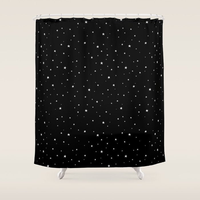 Tiny Stars Dark Shower Curtain