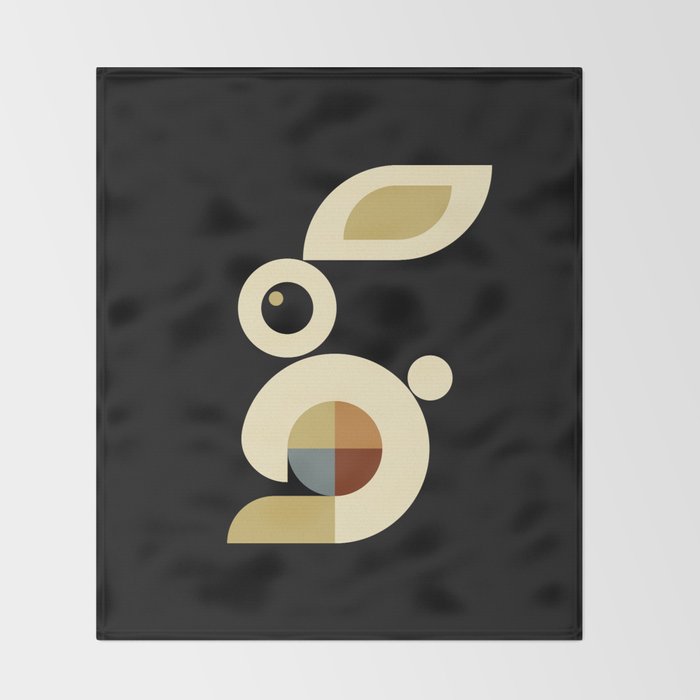 white rabbit modern Throw Blanket Gallery Image 2