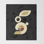 white rabbit modern Throw Blanket Gallery Image 2