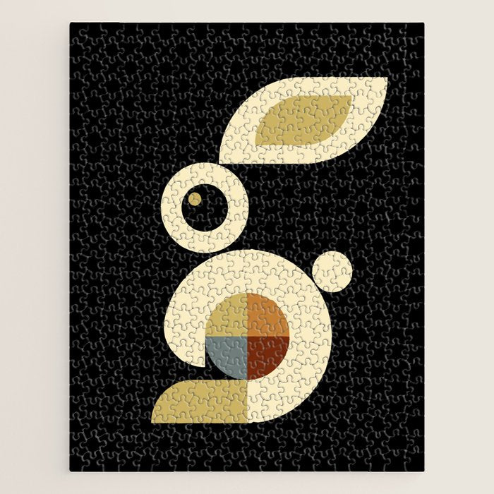 white rabbit modern Jigsaw Puzzle Gallery Image 1